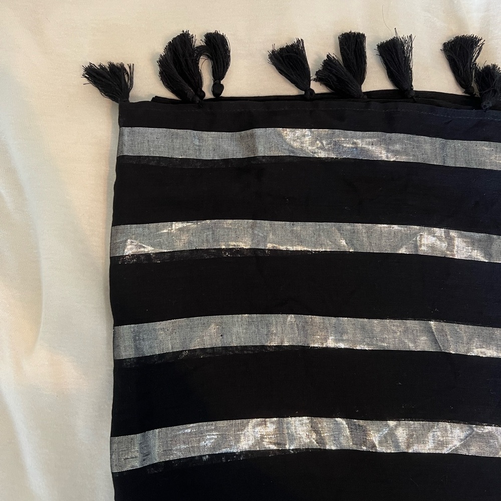 Beach Riot Metallic Stripe Tassel Sarong